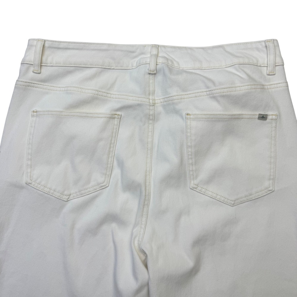 Halara Womens XL Flex High Waisted Straight Leg White Denim Pants Stretch - Picture 4 of 8